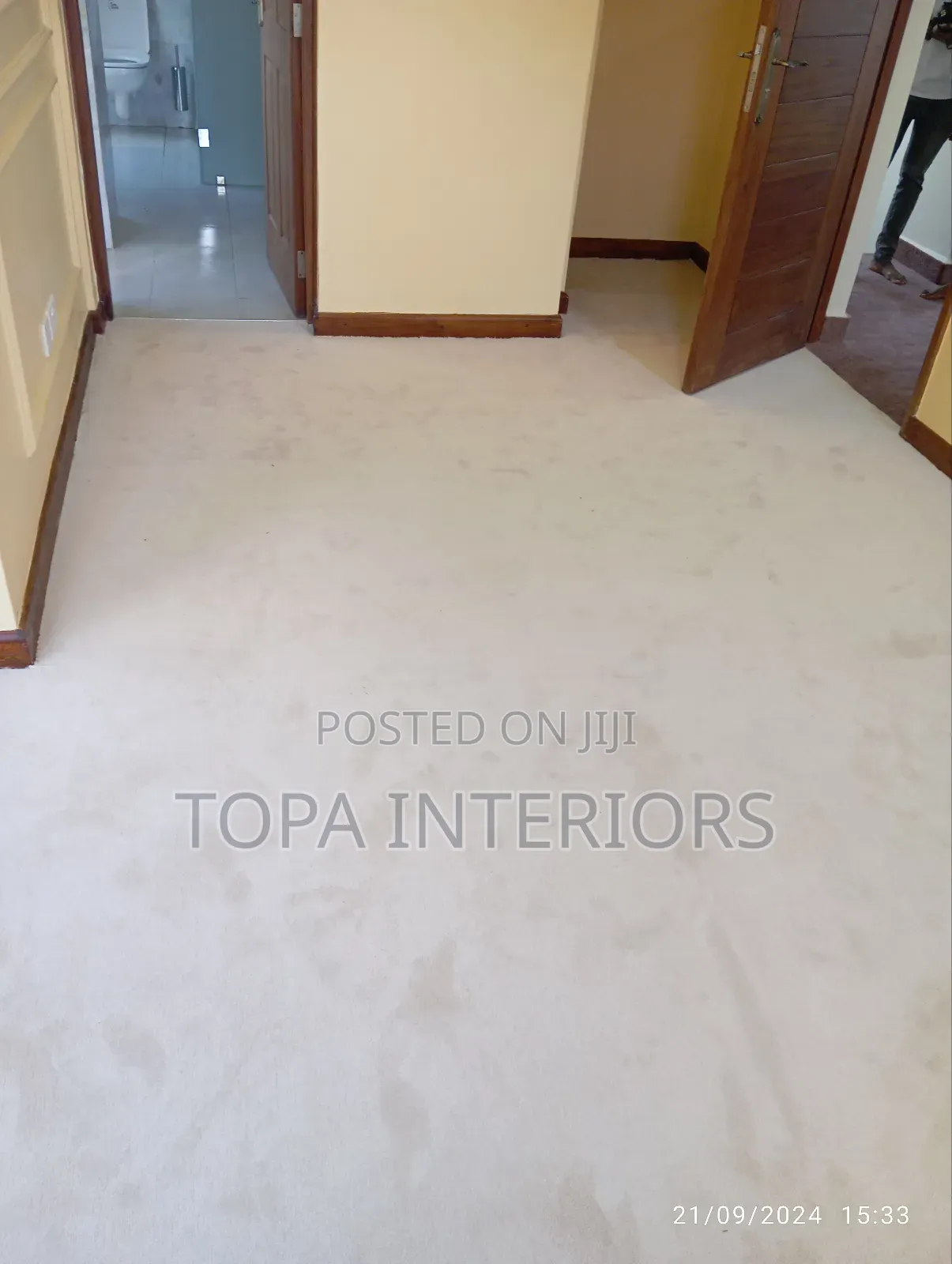 Cream Wall to Wall Flooring Carpets Cream Matting Rugs