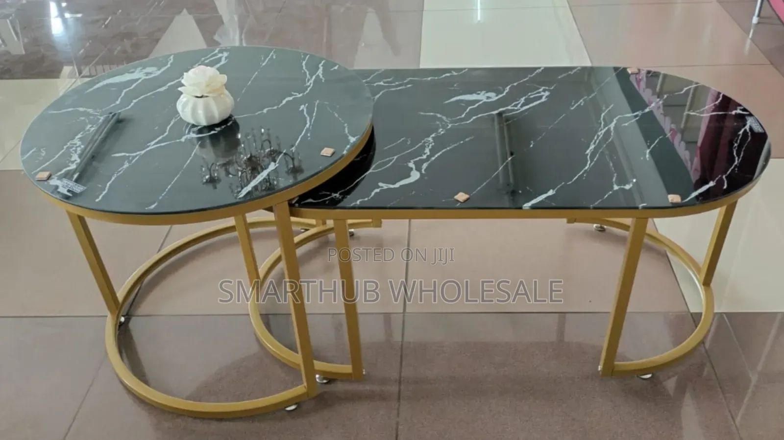 Black Marble Coffee Table* Black