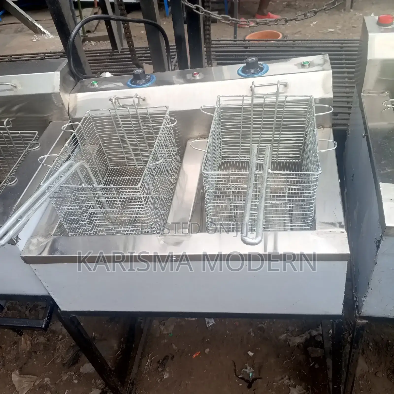 With Stand Stainless Steel Double Deep Fryers