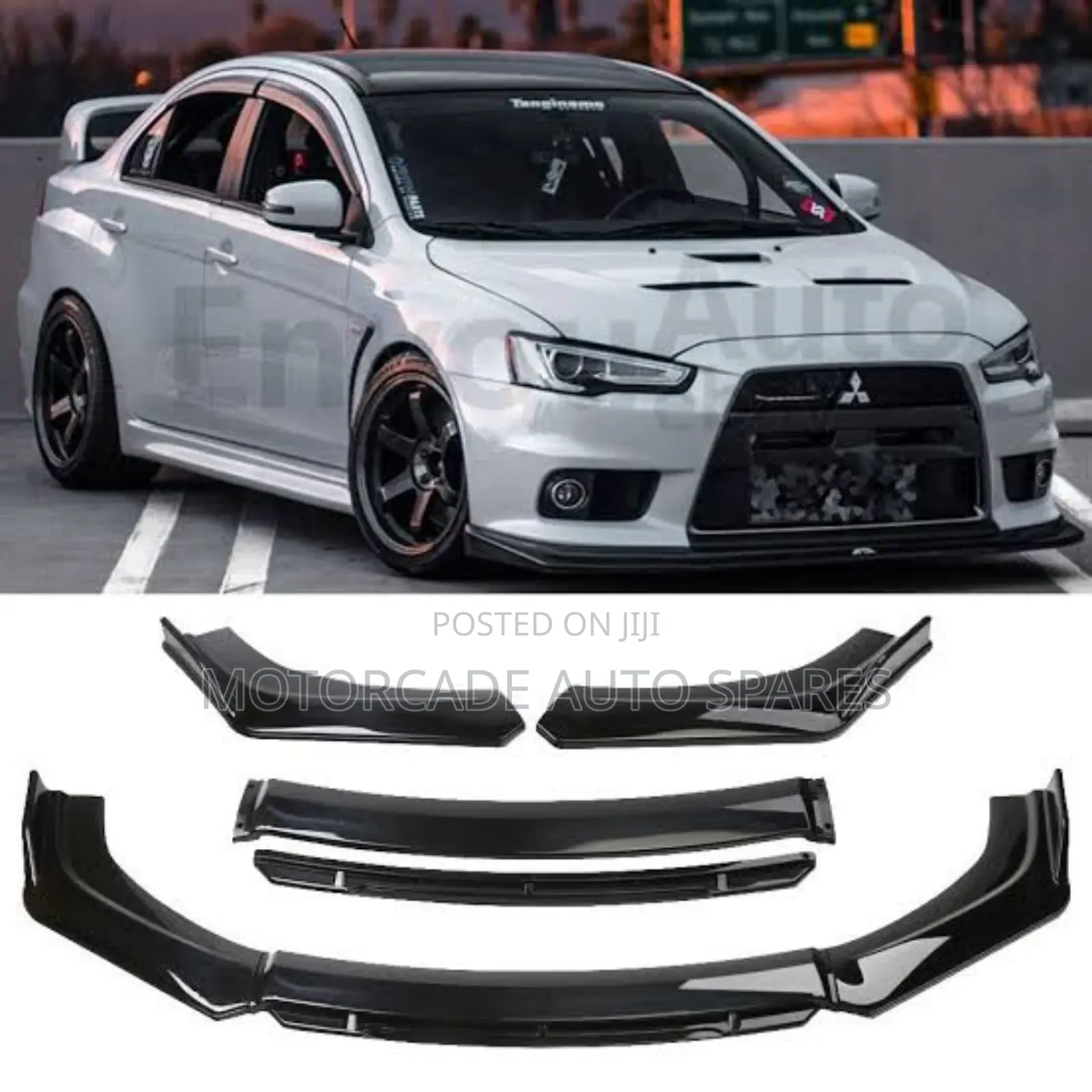 Front Lip Bumper Kit Skirting Black-Plain Universal