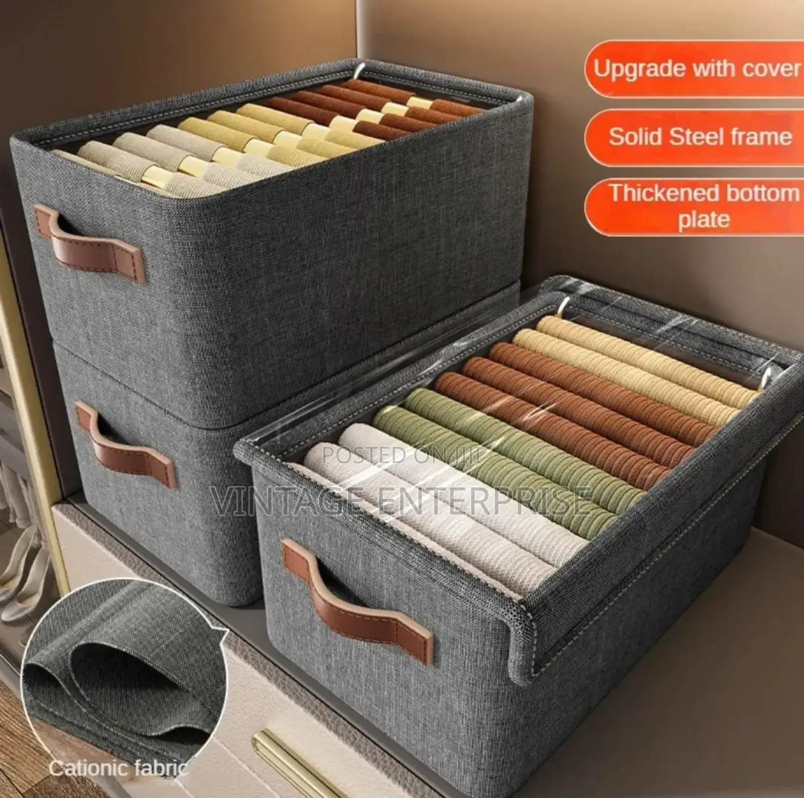 Collapsible Fabric Organizer With Cover