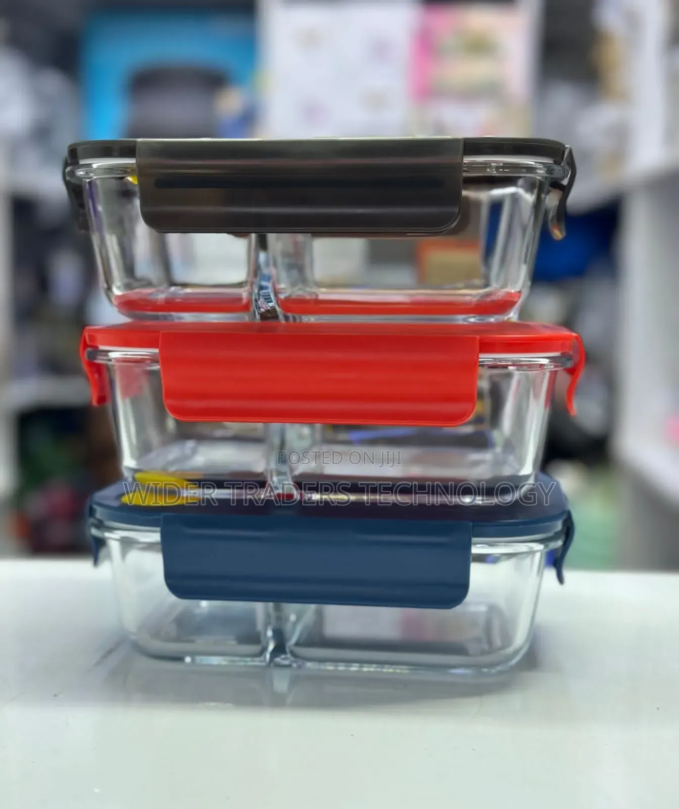 *3 Grid Microwave - Safe Partitioned Glass Lunch Box