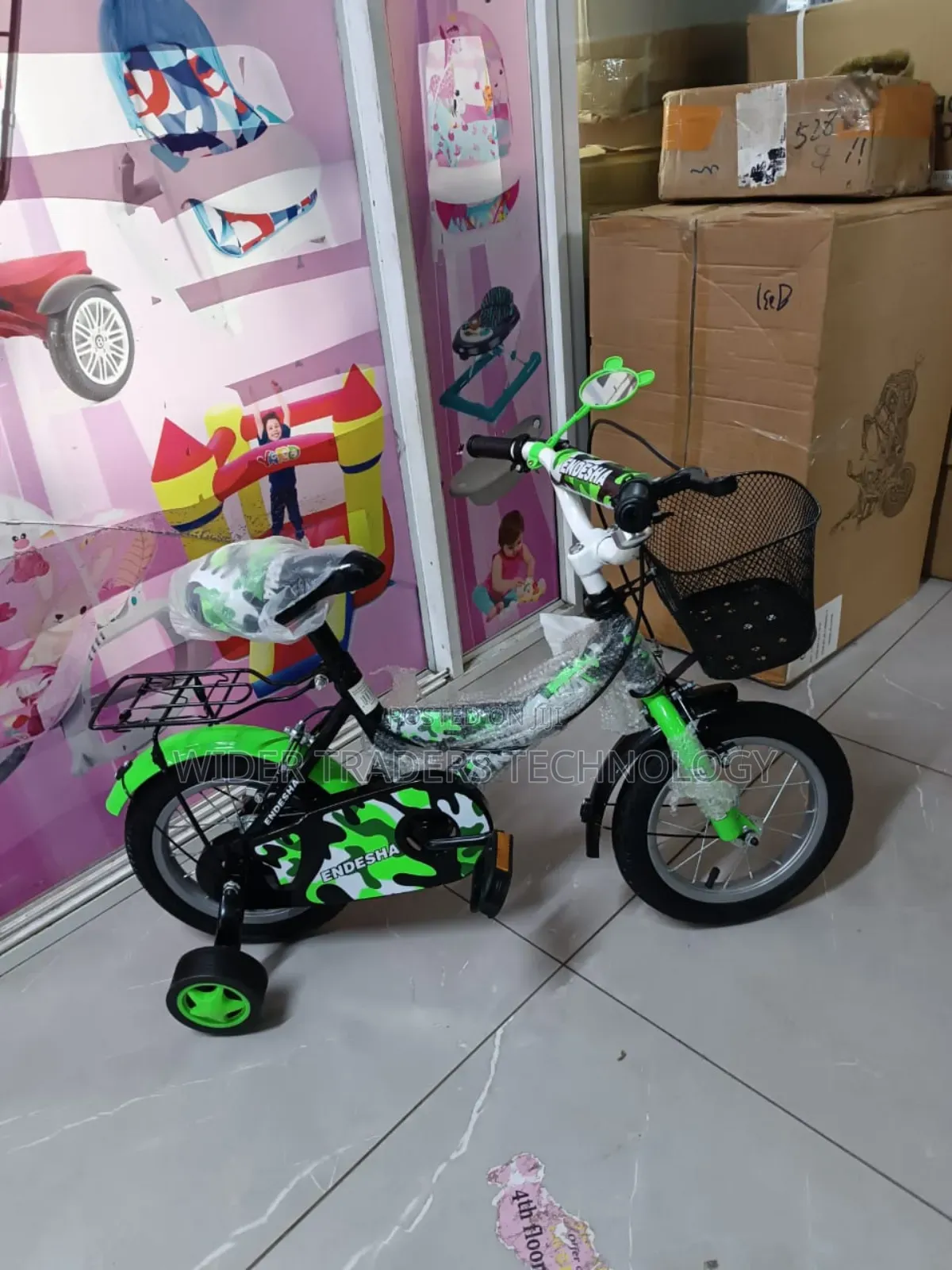 Endesha Size 12 Kids Bike Green Bicycle