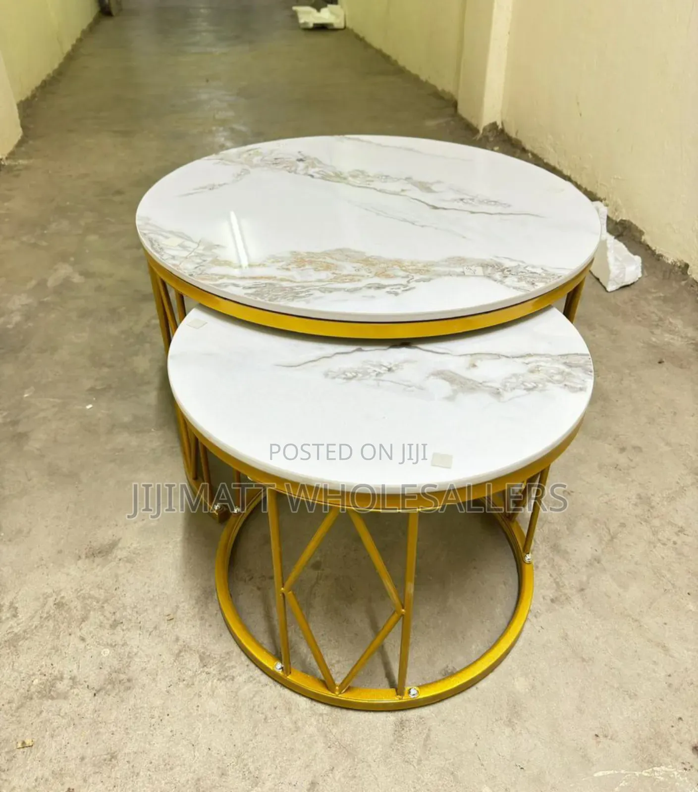 Imported Pure Marble Executive Nesting Coffee Table.