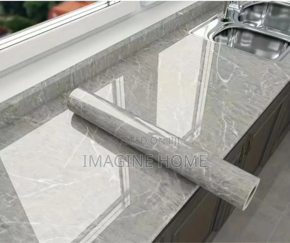 White/Brown Marble Contact Paper