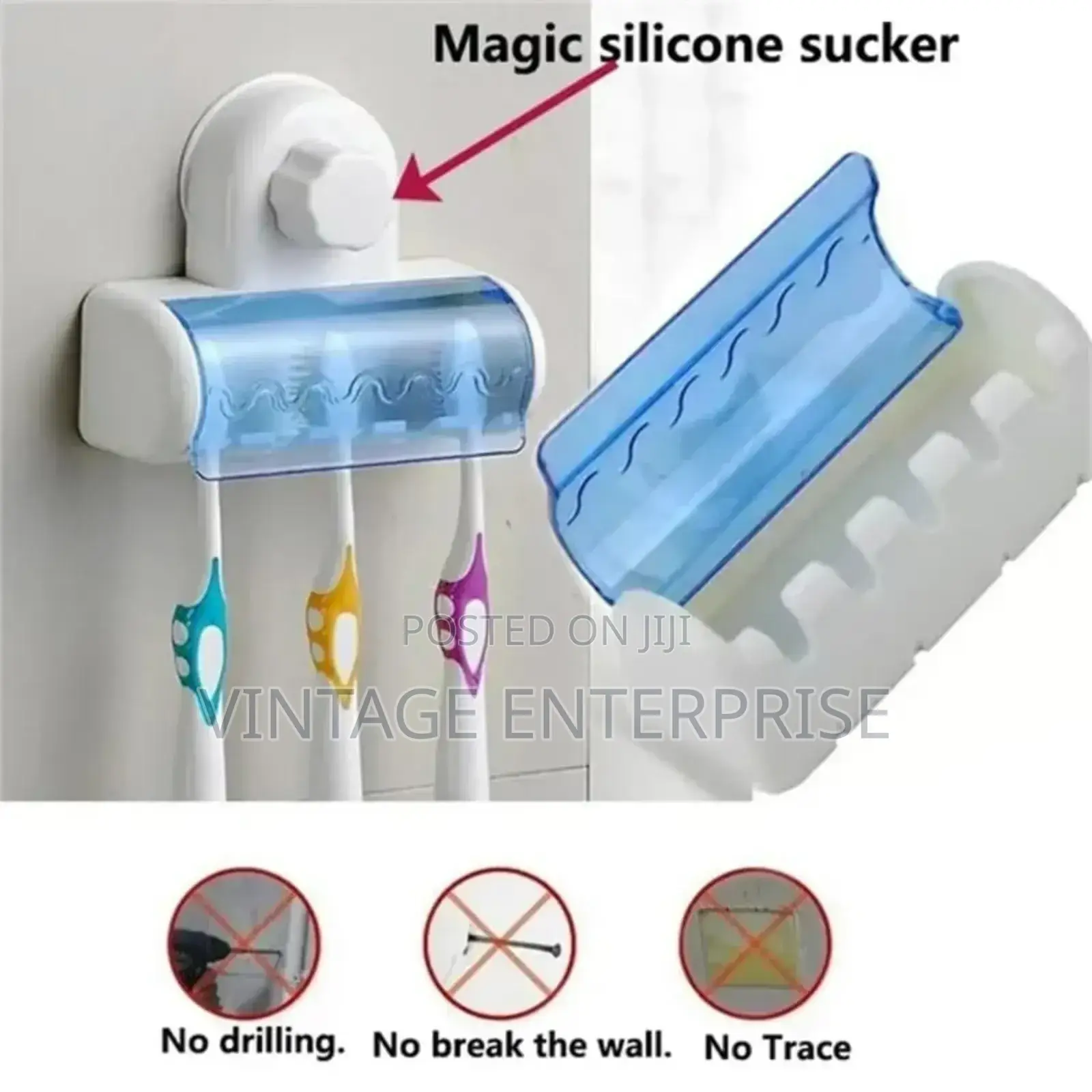Transparent Suction Cup Toothbrush Holder