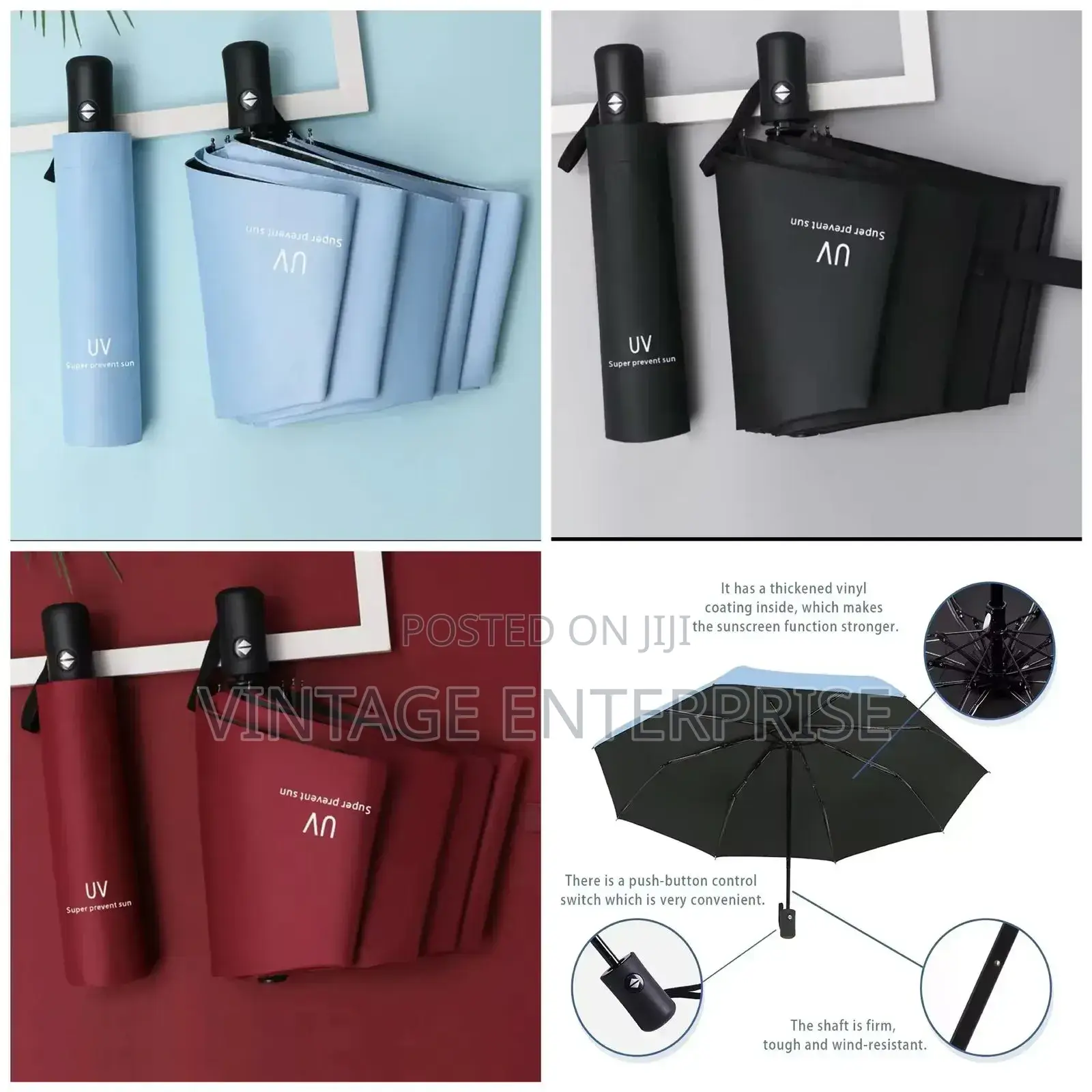 8ribs Travel Rain Sun Umbrella Windproof Muilt-Color Auto