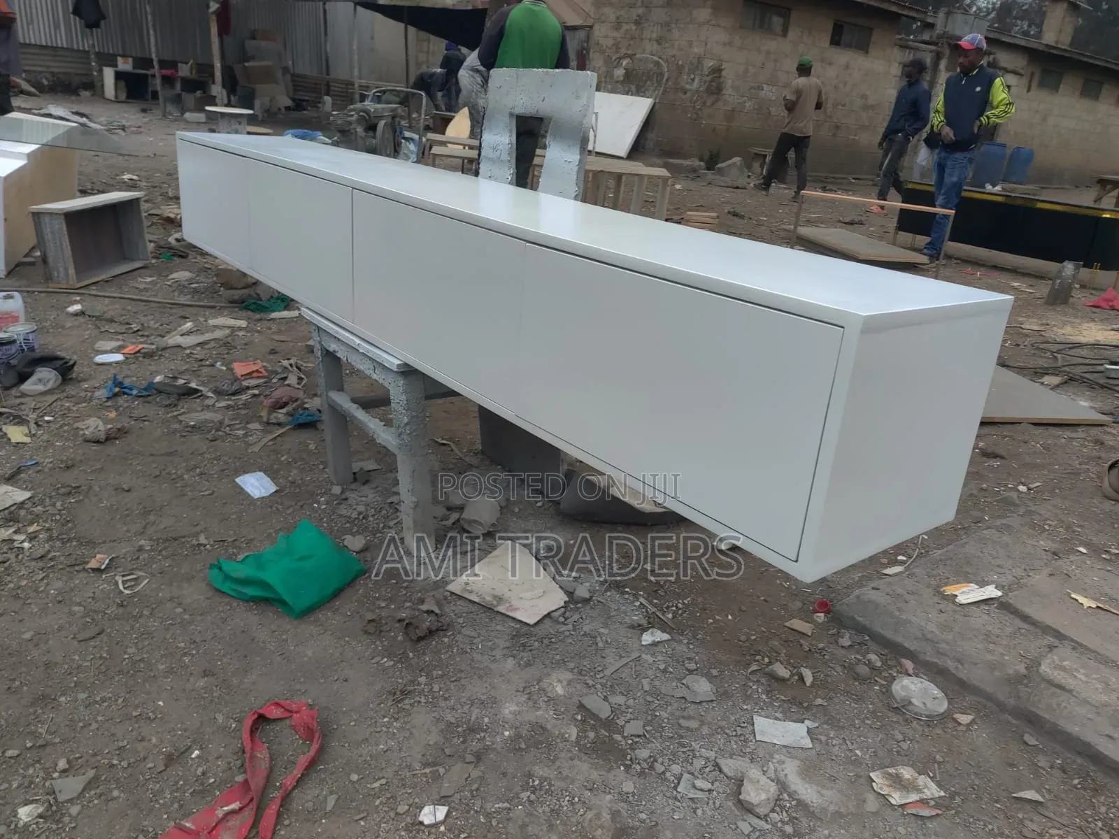 8ft White Floating Tv Stand