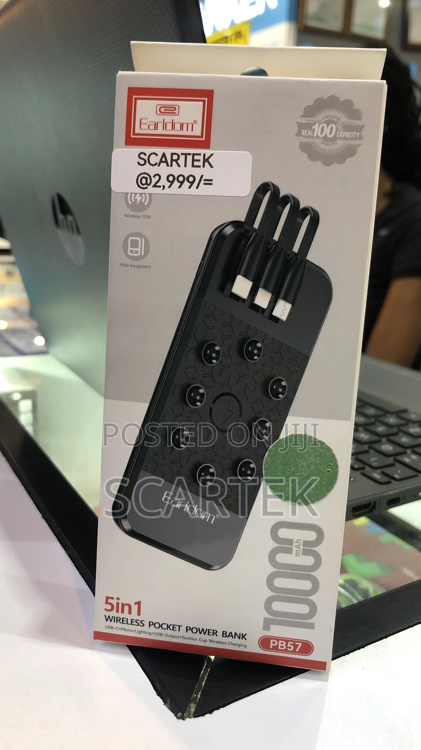 Earldom Wireless Pocket Power Bank 5in1