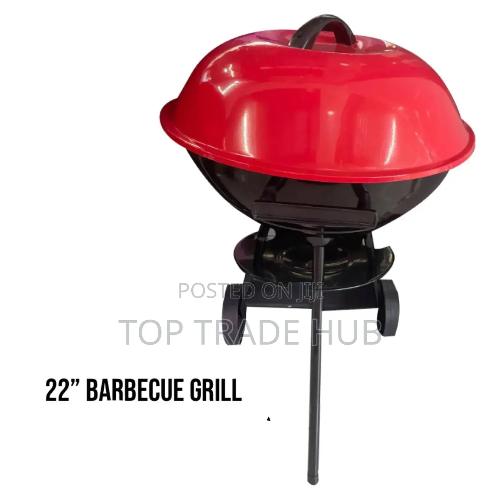 22 Inch Barbecue Grill With Lid and 2 Wheels