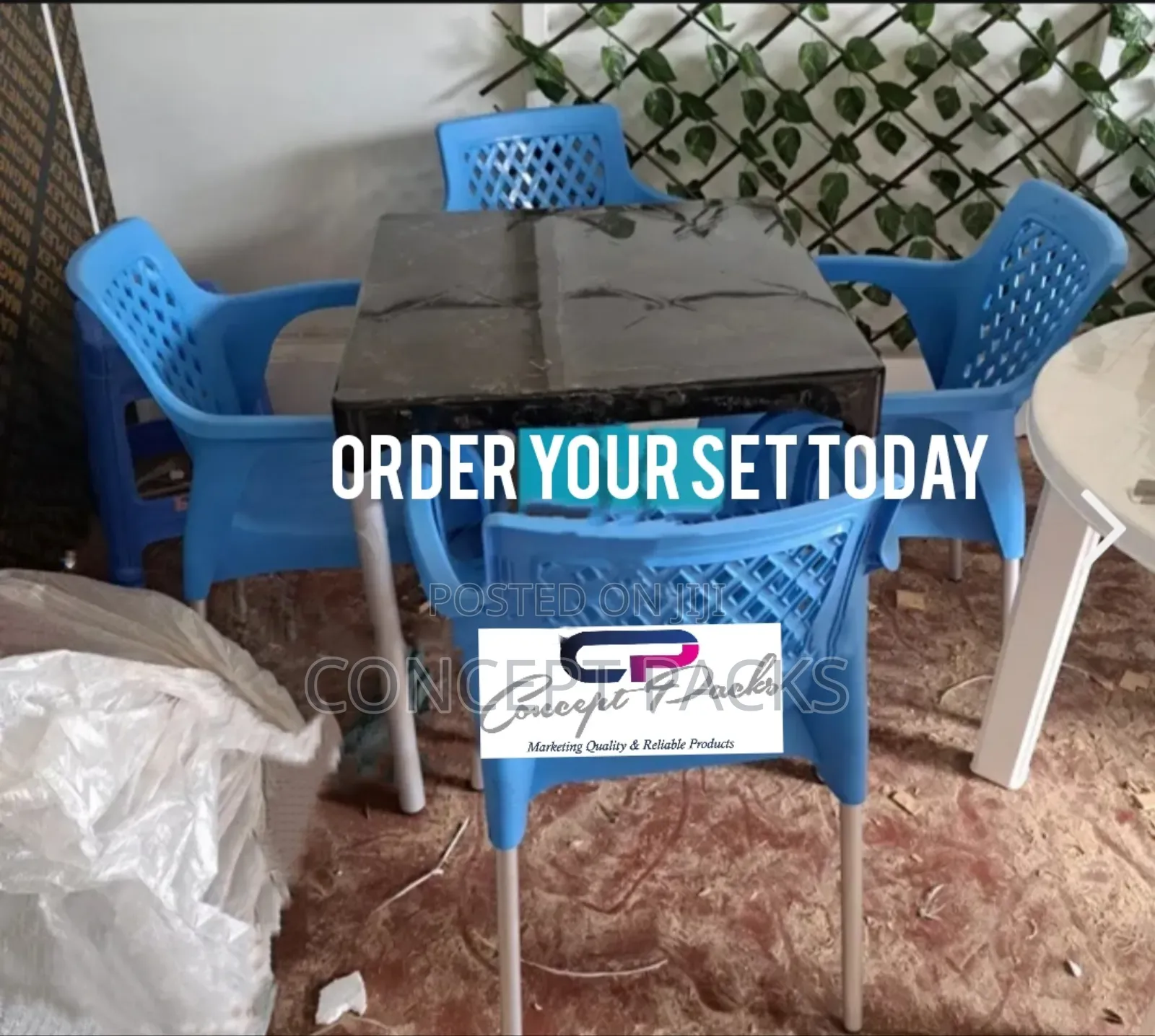 Strong Complast Hotel Chairs and Table Set.