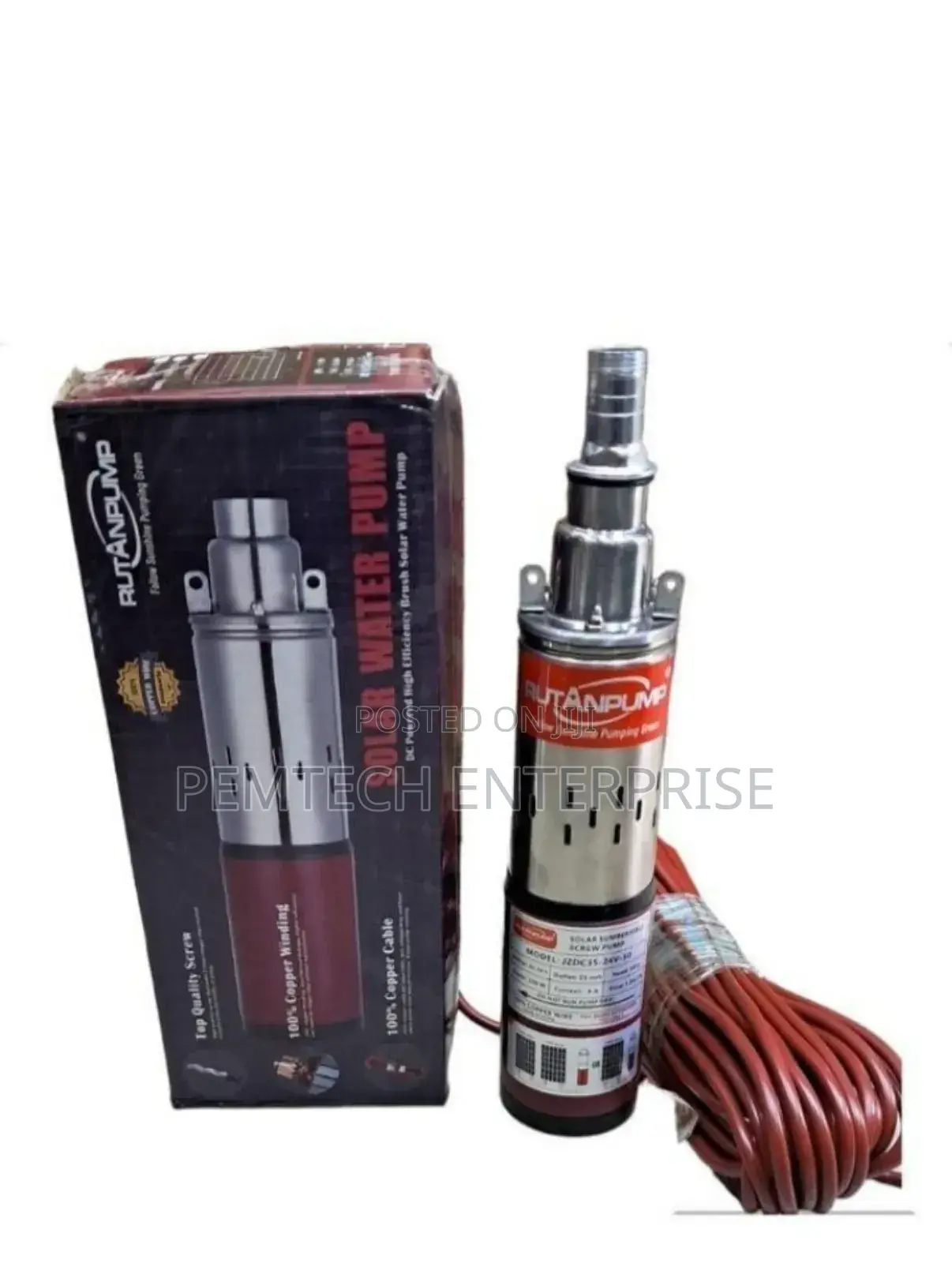 RUTANPUMP 250 Watts DC Submersible Pump 24V Solar Water Pump