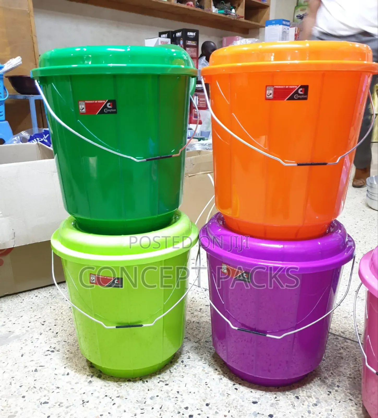 Grey 20ltr Complast Buckets With Metal Handles