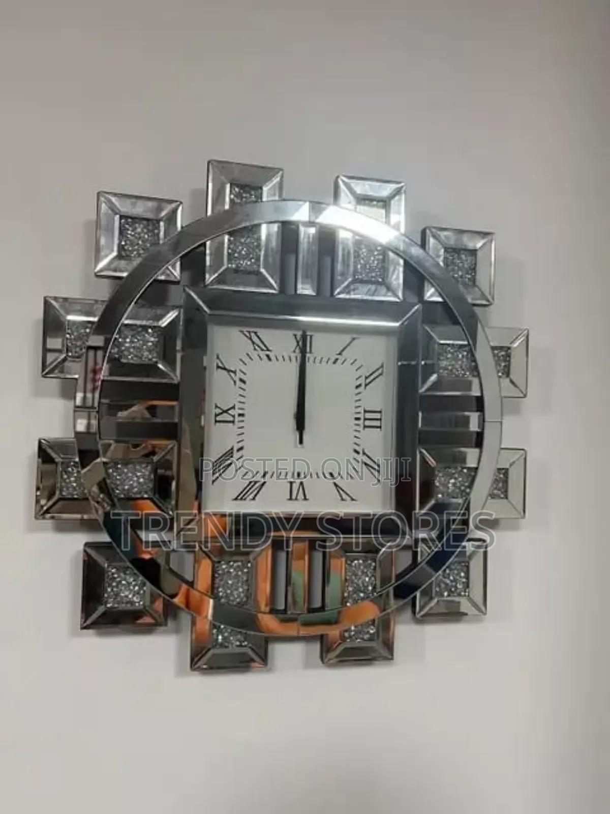 Classy Silver Mirrored Wall Clock