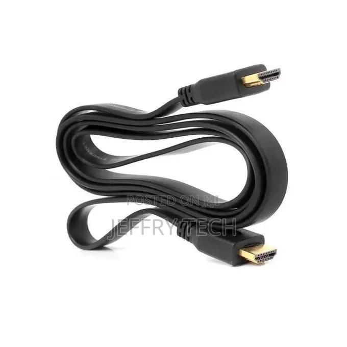 Flat HDMI Cable - Black - Shielded - 1.5 Meter