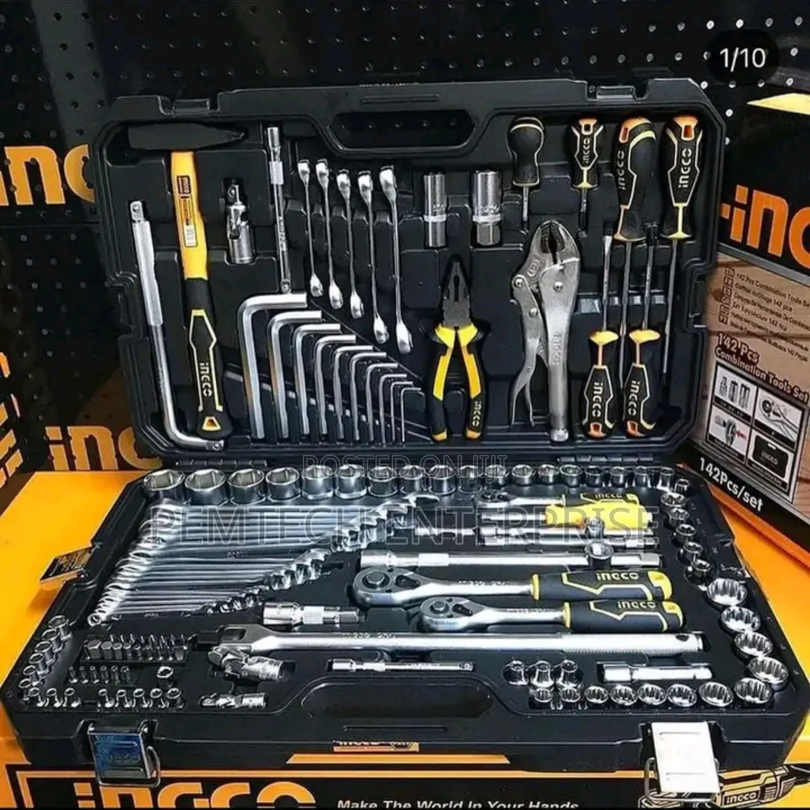 Ingco HKTHP21421 142pcs Combination Hand Tools Set With Case