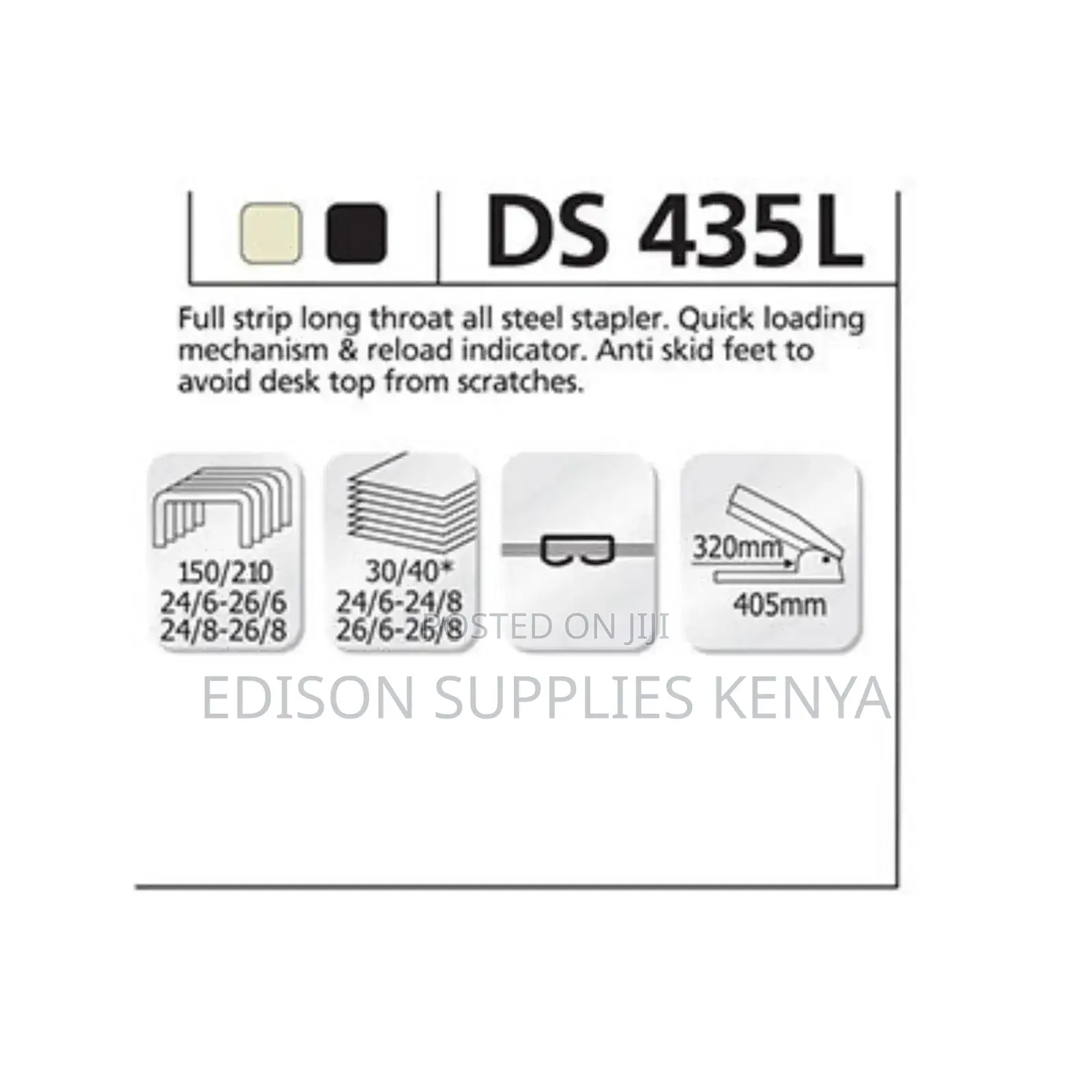 Kangaro Long Arm Stapler DS-435L Bigger Capacity Model