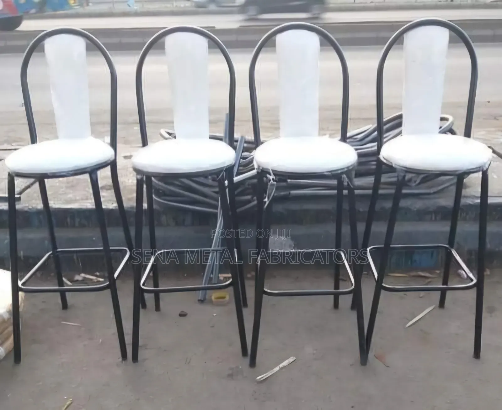 Restaurant High Stools With Gold and Red Colour.