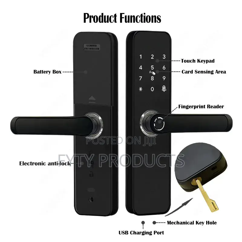 App-Controlled Aluminum Fingerprint Door Lock