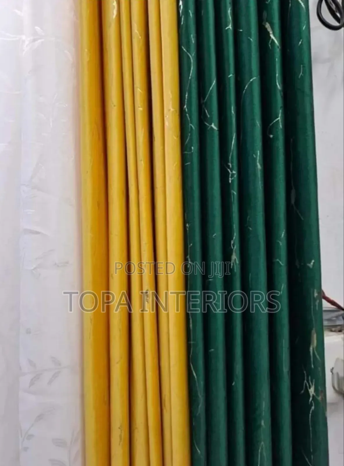 Dark Green and Yellow Window Curtains Velvet Window Curtains