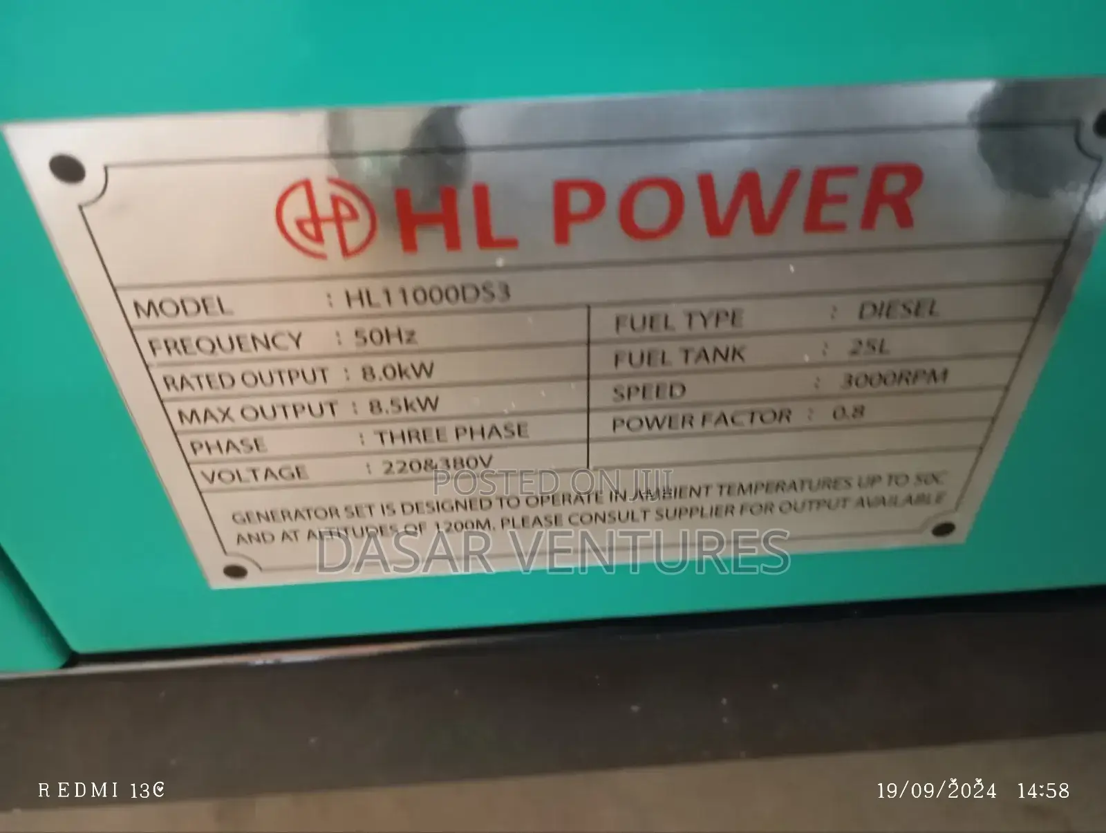 Generator 11kva Three Phase - HL 11000DS3