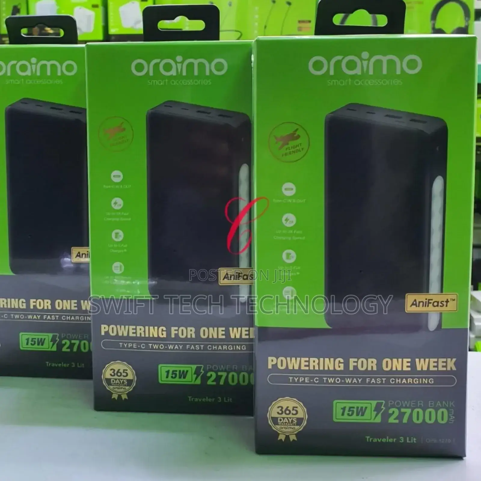 Power Bank Oraimo 27,000amh Power Bank With Flash Light