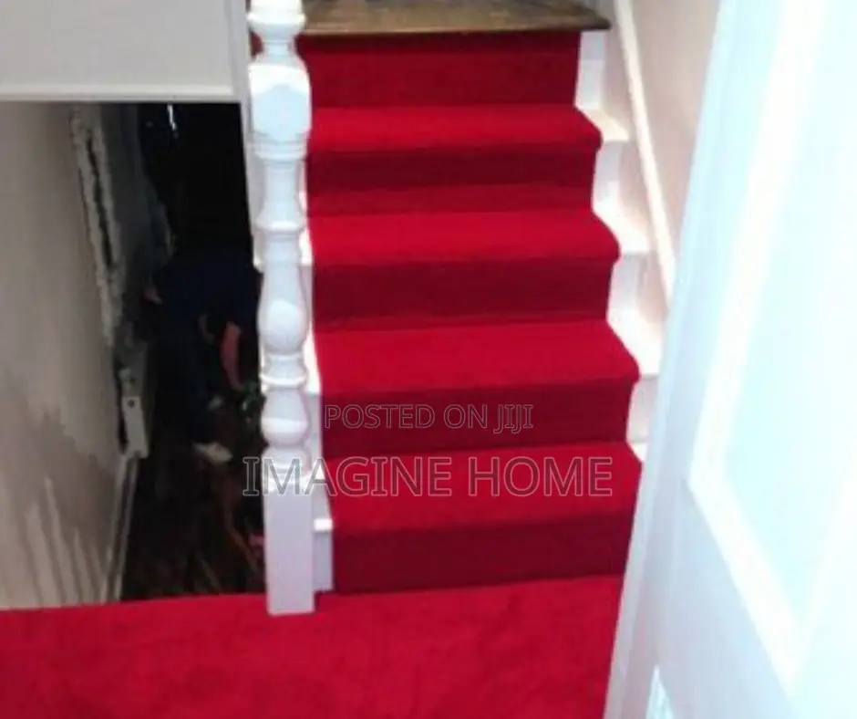 Stairs Red Wall to Wall Carpet