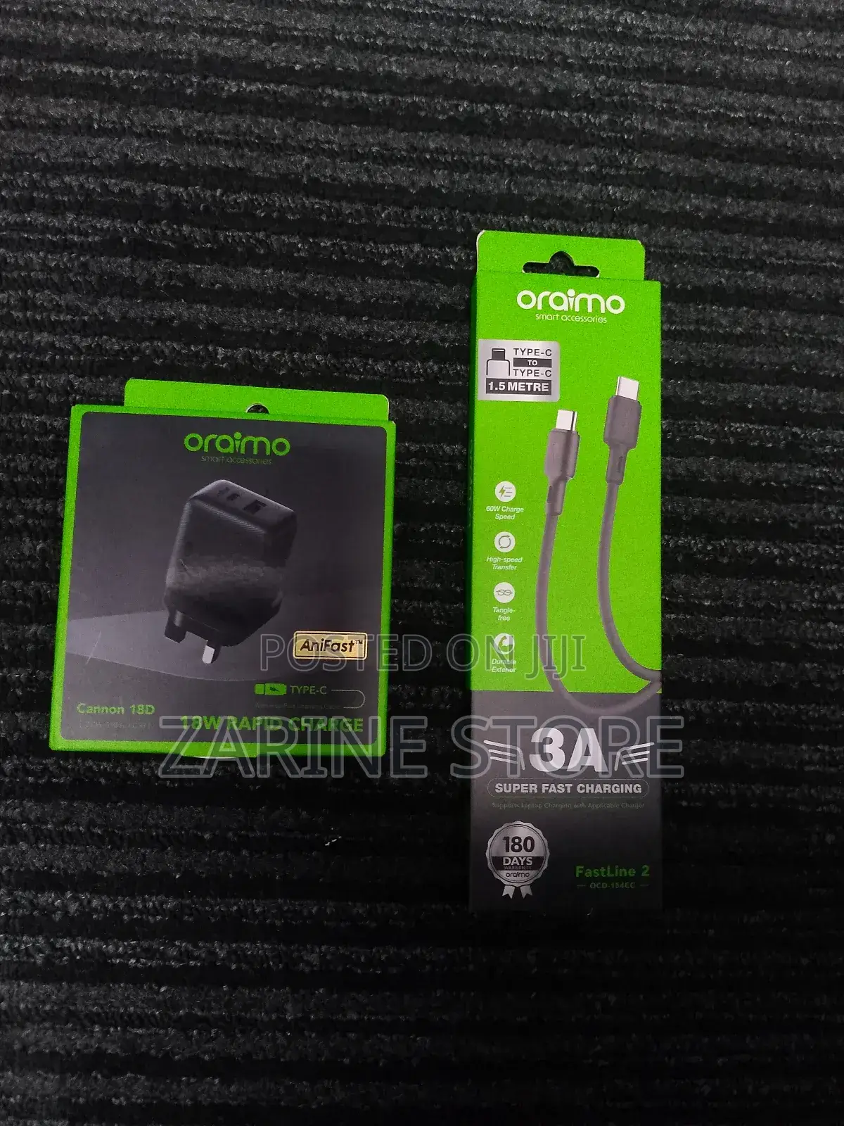 Oraimo Power Adapter With Usb Type C Port. Cable 1.5m Long