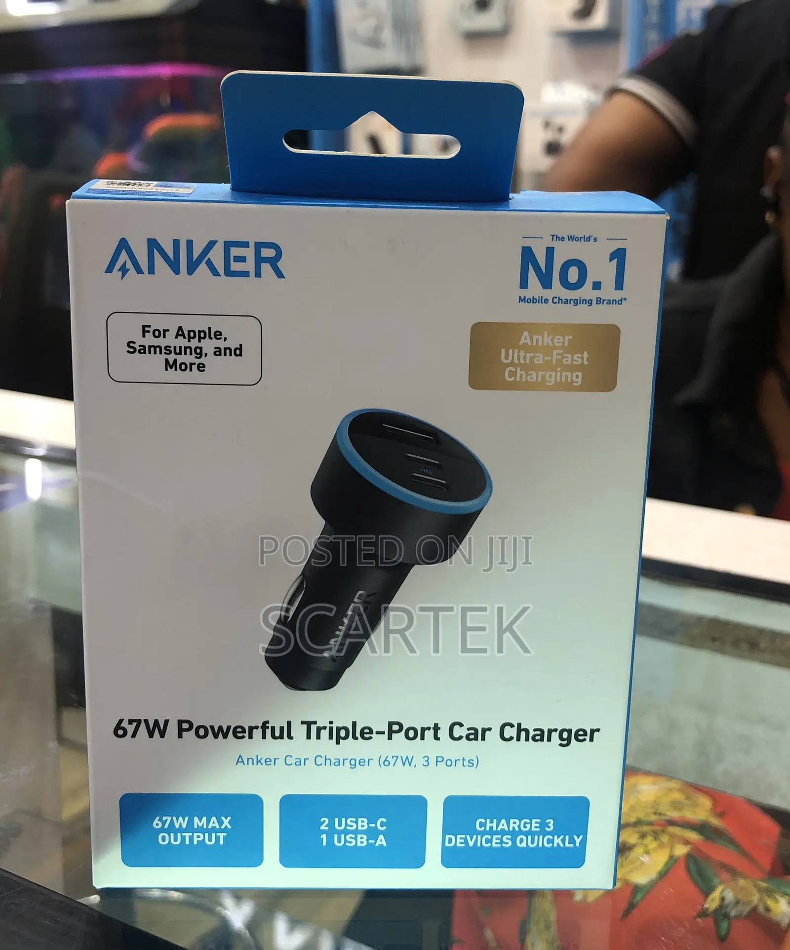 67W Powerful Triple-Port Car Charger
