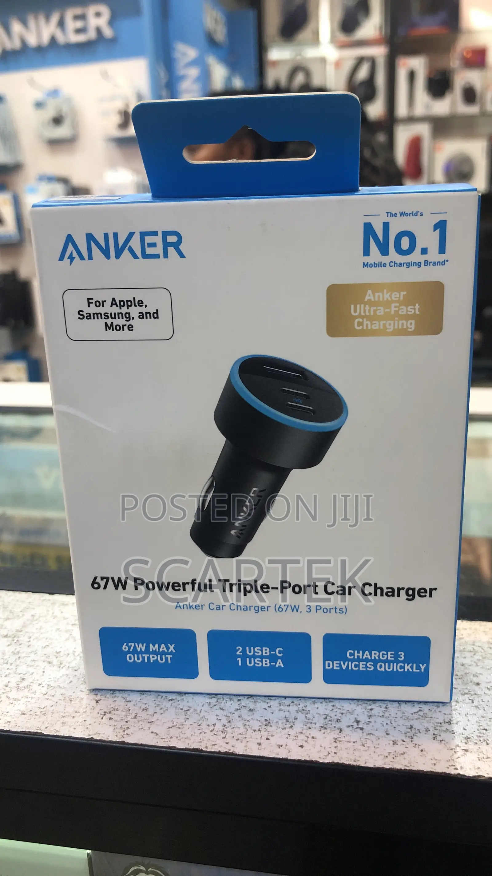 67W Powerful Triple-Port Car Charger