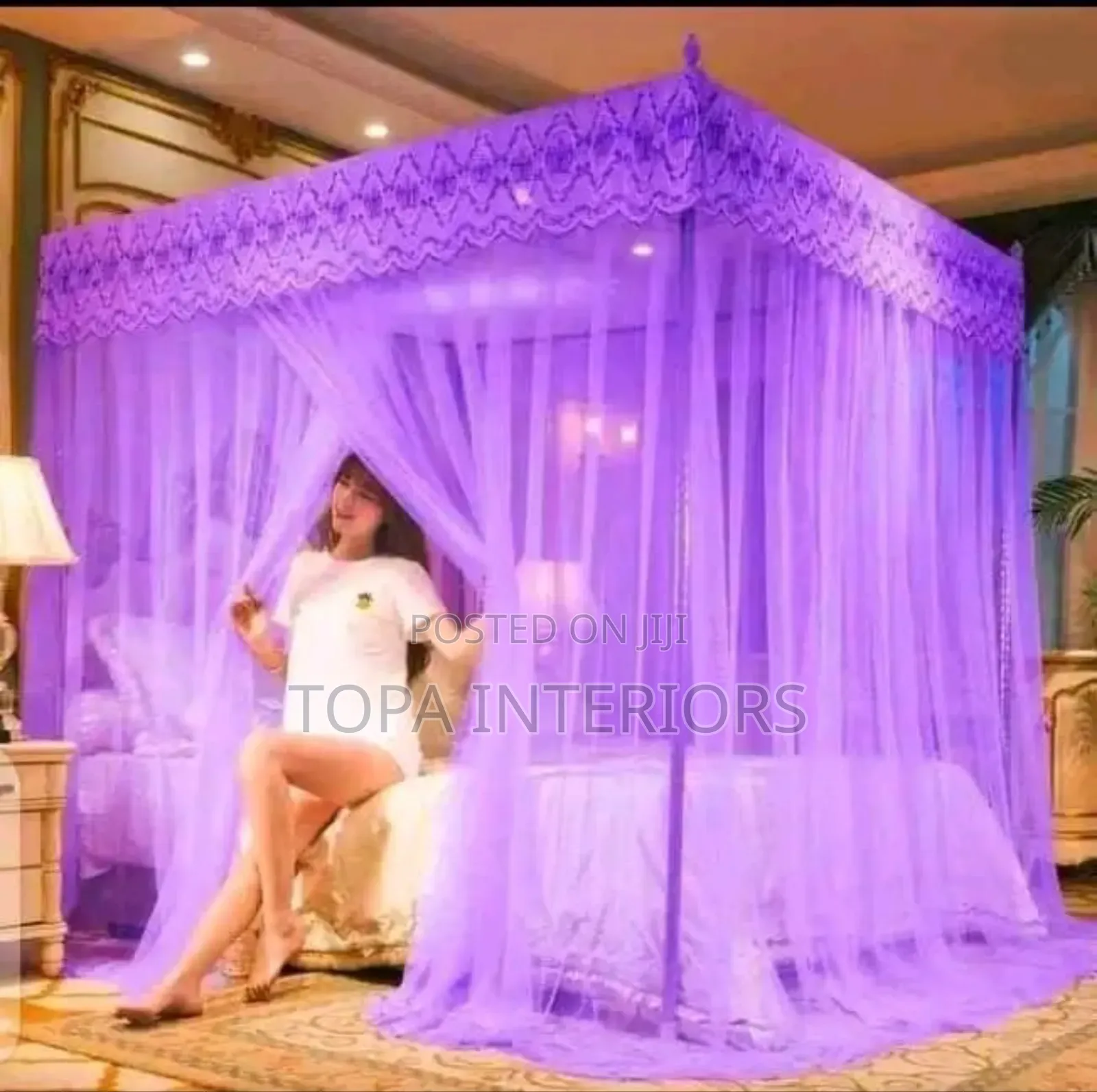 Purple Four Metallic Four Stand Mesh Mosquito Nets Bednets