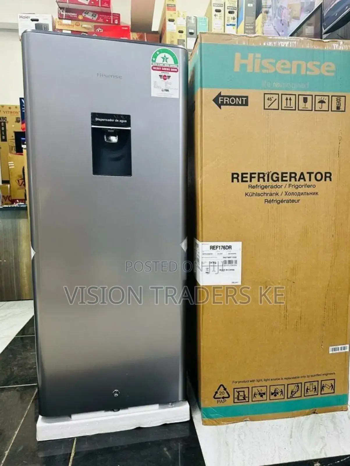 Hisense Fridge Single Door Water Dispenser 176litres -Grey