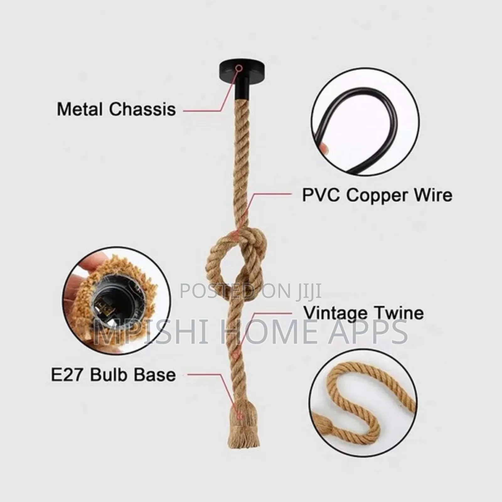 Hemp Rope Pendant Light