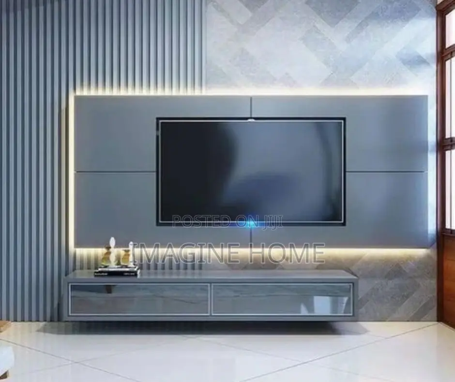 Light Blue Fluted Wall Panels
