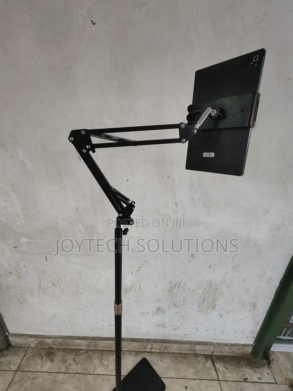 Tablet Floor Stand With Double Weight Base, Overhead Bed