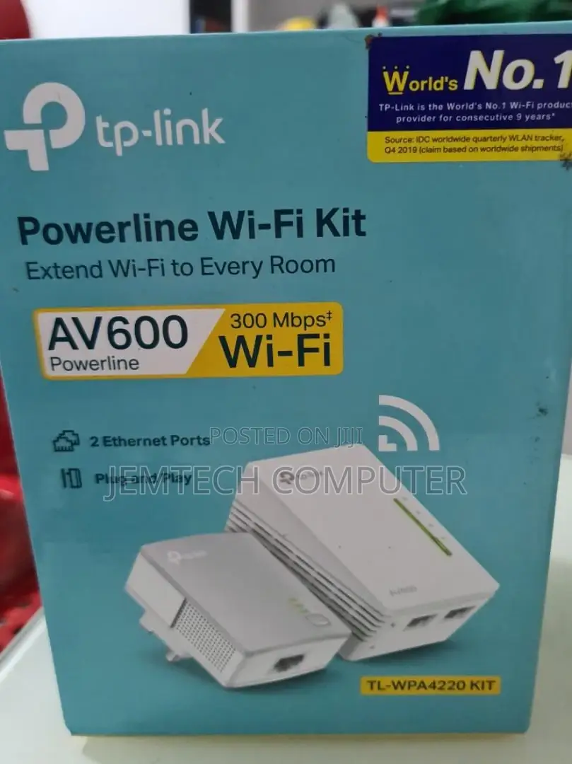 300mbps Tp-Link 4220KIT AV600 Wi-Fi Powerline Extender