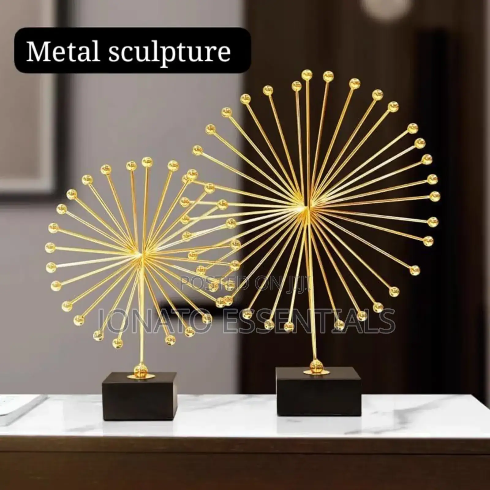 Luxury Gold Metal Abstract Sculpture Home Decor Art Set