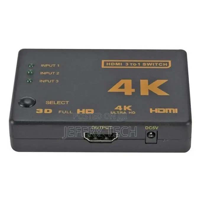 Set 3 Into 1 Out HDMI Switcher With Remote Control