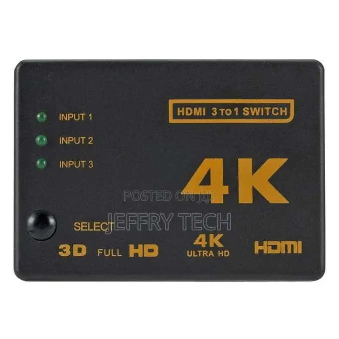 Set 3 Into 1 Out HDMI Switcher With Remote Control