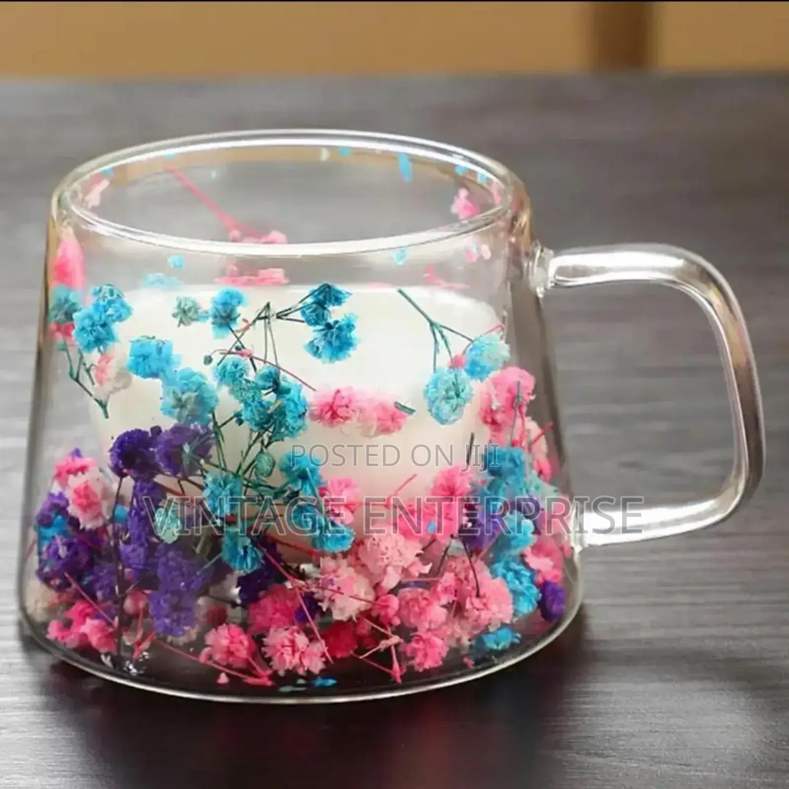Floral Dry Flowers Cup Simple Heat Resistant Wall Glass