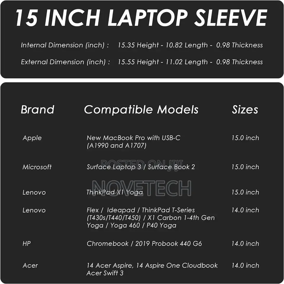 14-15.6 Inch Laptop Sleeve Case Briefcase Bag for Laptop
