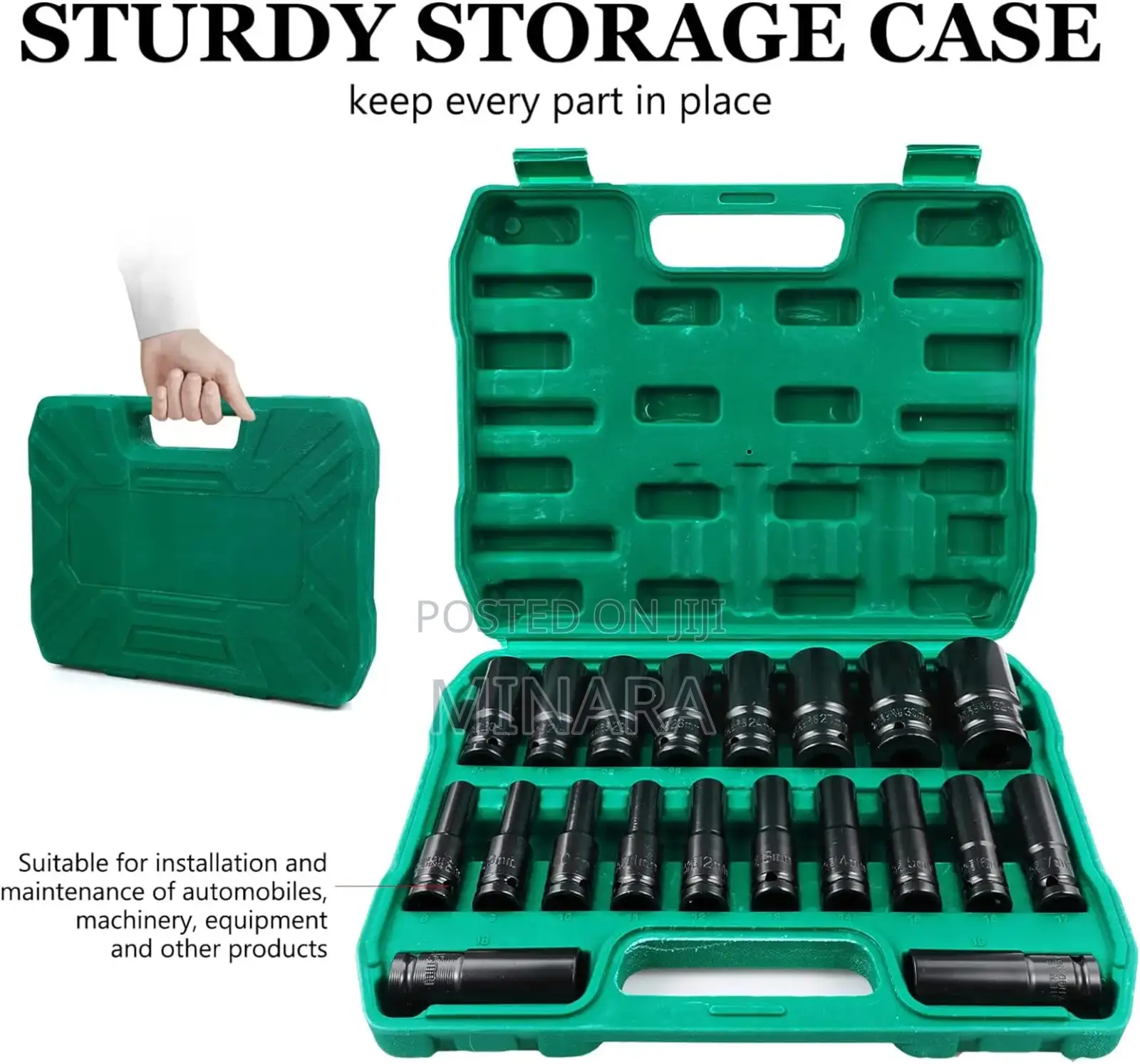20 PCS Deep Impact Sockets Set, Auto Repair Sockets