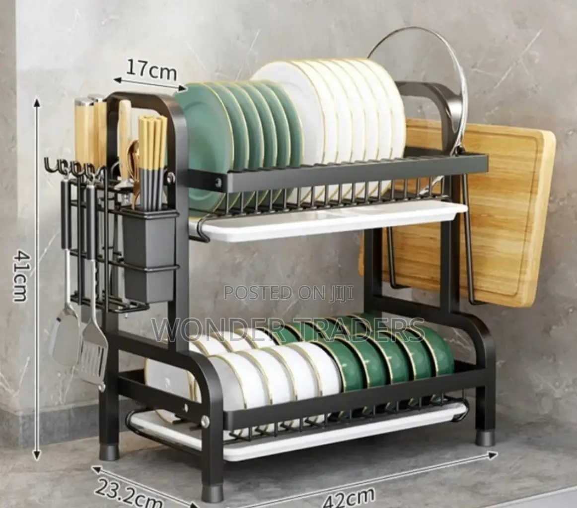 2 Layer Heavy Duty Advanced Black Dish Rack