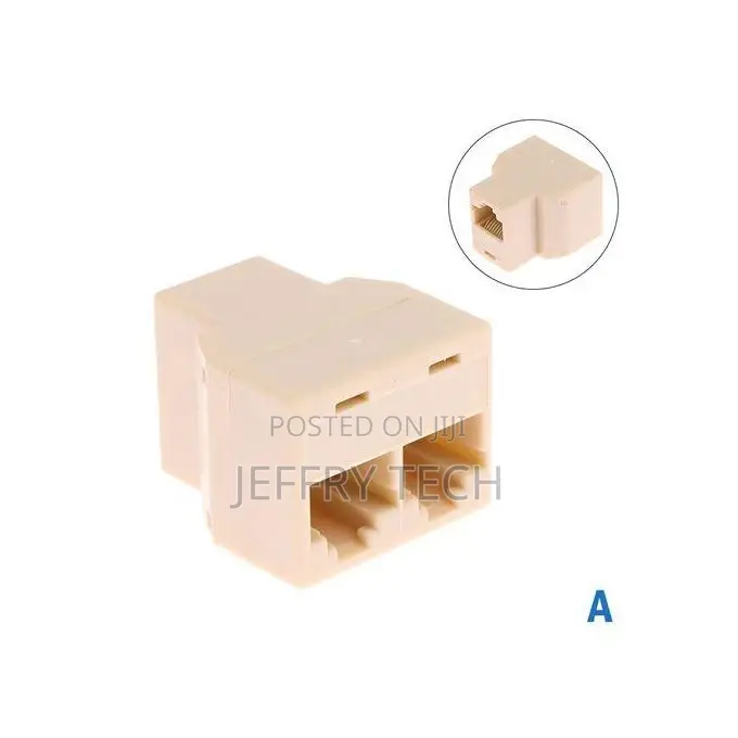 RJ45 Connector 1 to 2 Way LAN Ethernet Cable Network Splitte