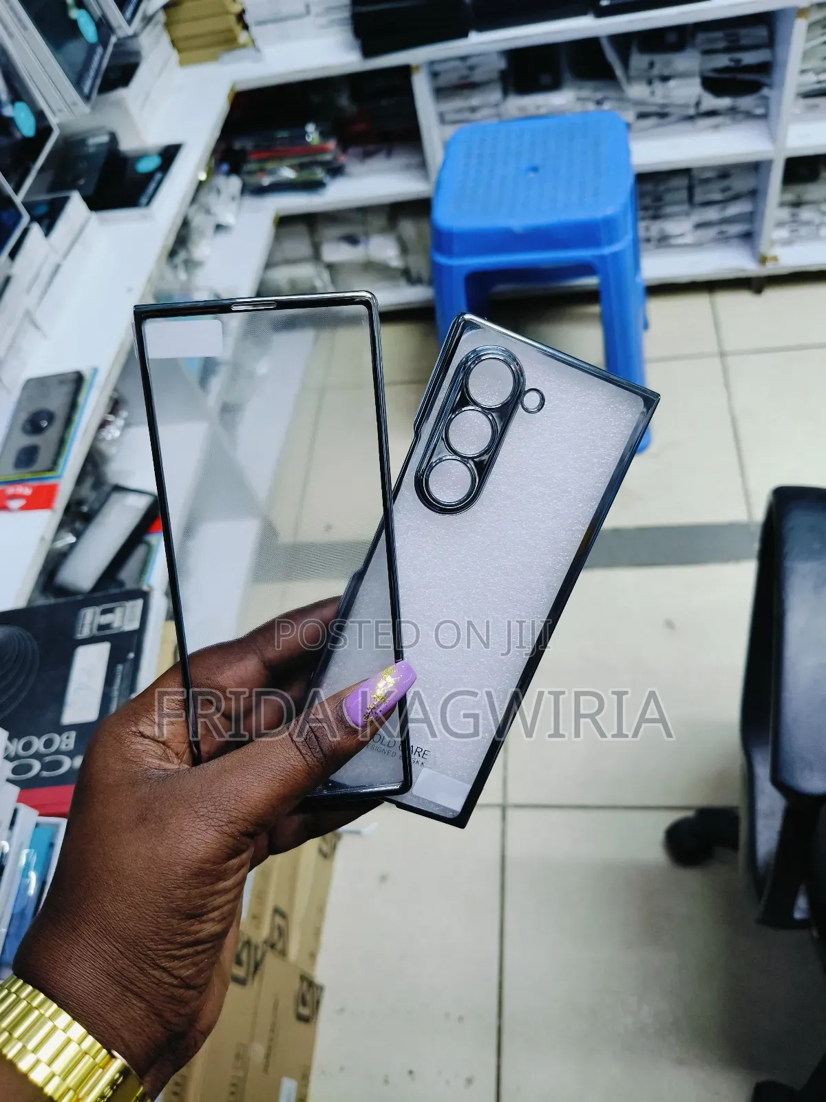 Samsung Galaxy Fold 6 Clear Back Case With Front Protector