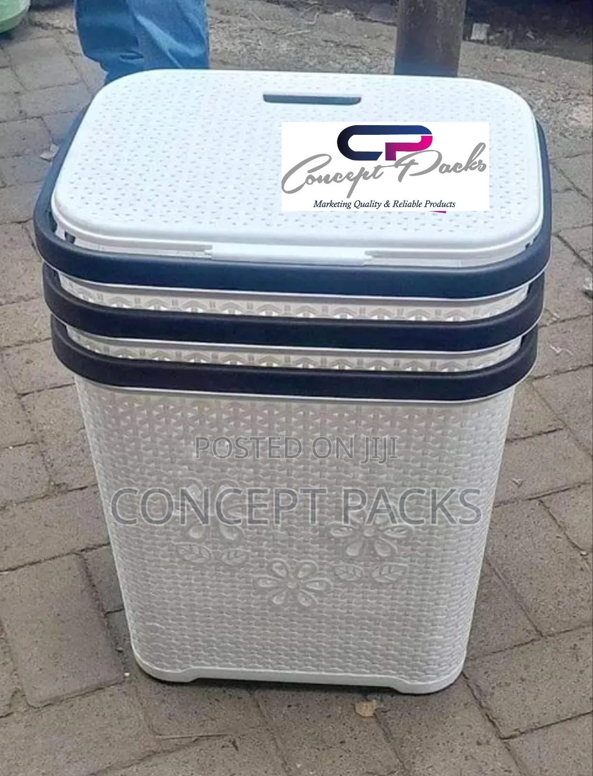 White Square Laundry Basket.