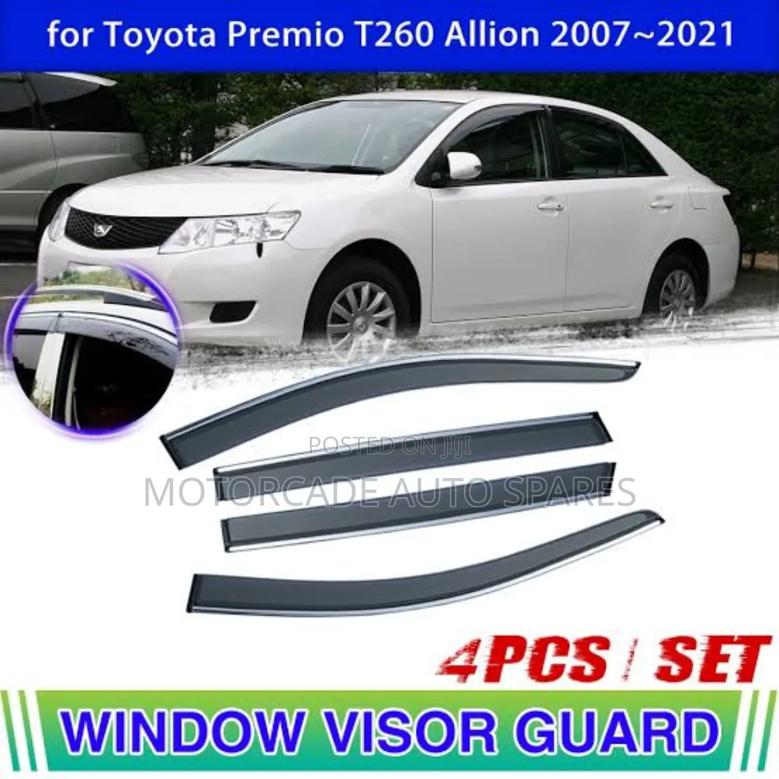 Toyota Allion 260 2007-2010 Windbreakers/Window Visors Set