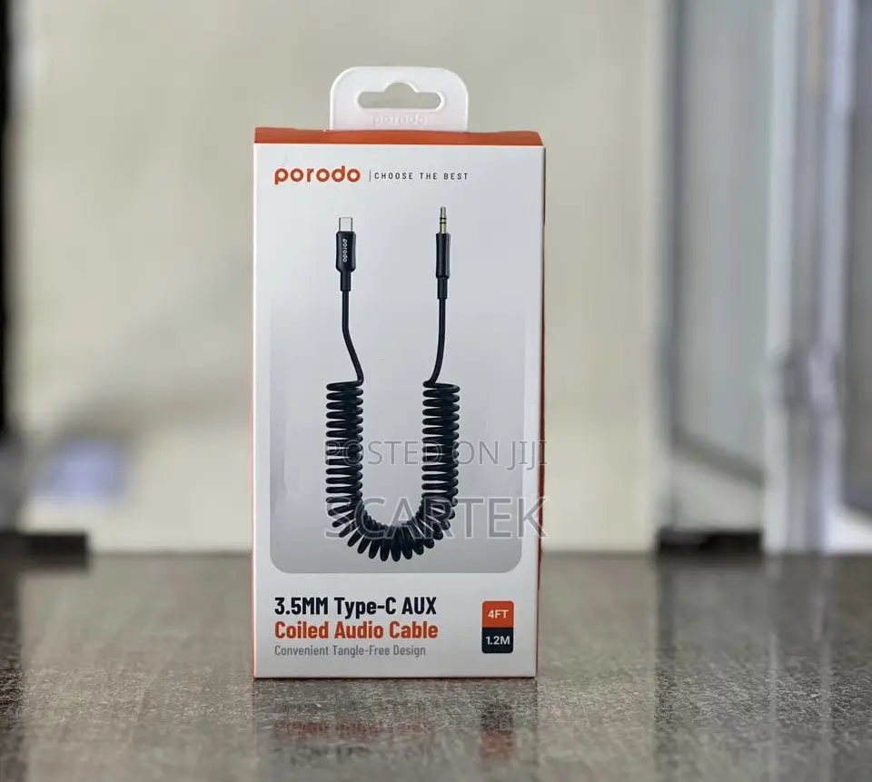 Porodo Aux to Type C Coiled Audio Cable