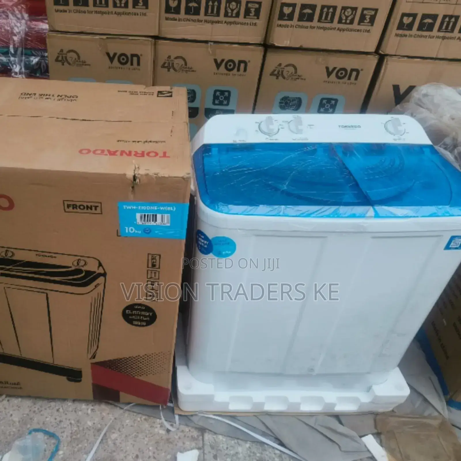 Tornado 10kgs Top Loader Twin Tub Washing Machine - White