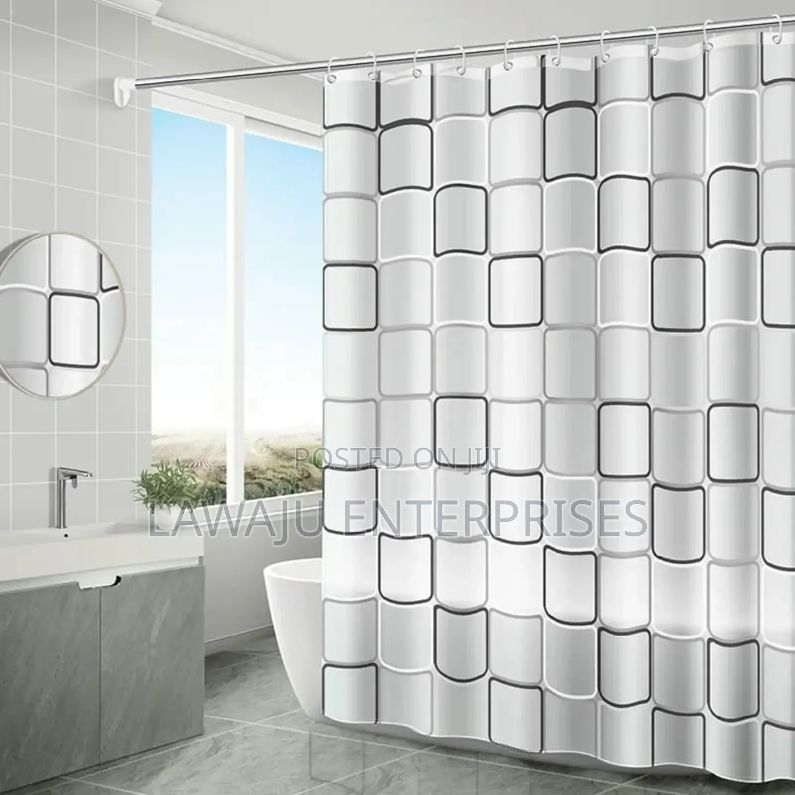 Rectangle Patterned PVC Shower Curtains
